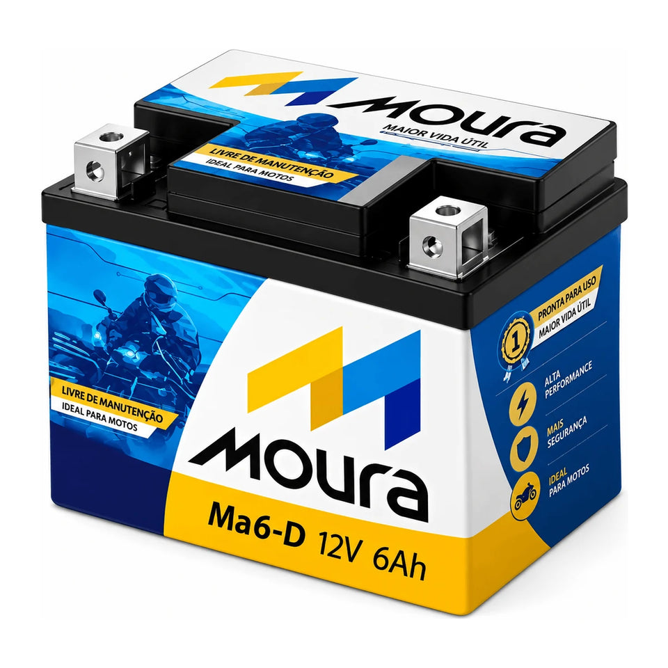 Batería Moura MA6-D para Honda XR 250, CBX 250, NX4 Falcon, Kawasaki Ninja 250