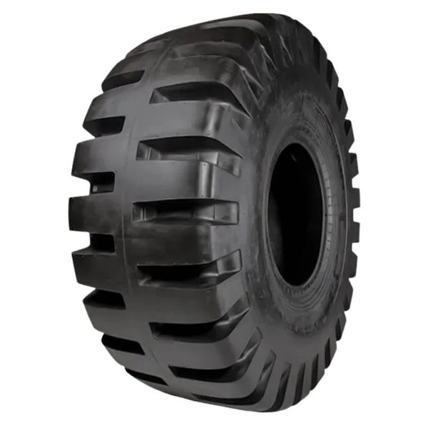 Neumático Tronmax L-5 20.5-25, vista tres cuartos sobre fondo blanco