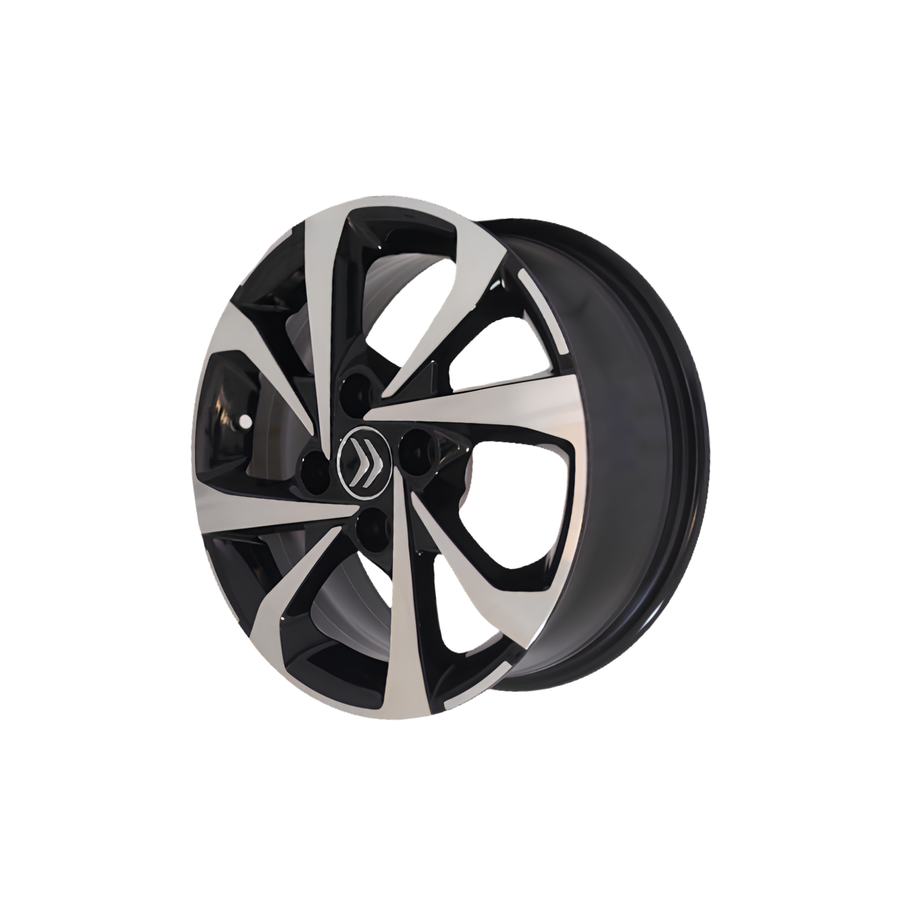 Llanta Aleación Citroen C3 2023 (15033) 15" 4x108 Diamantado y Negro