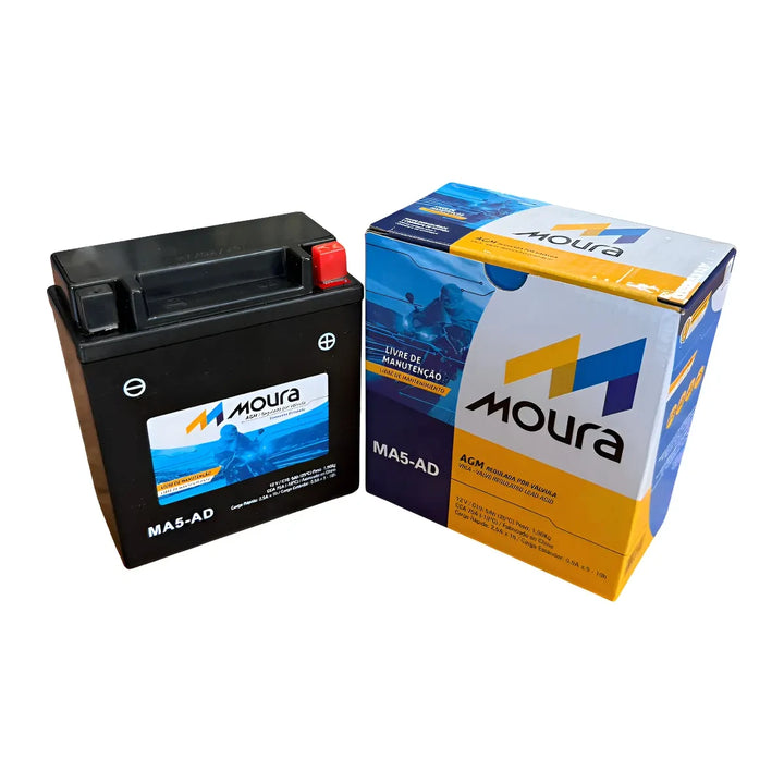 Batería Moura MA5-AD para Honda Wave, Yamaha YBR 125, Motomel B 110, Zanella ZB 110