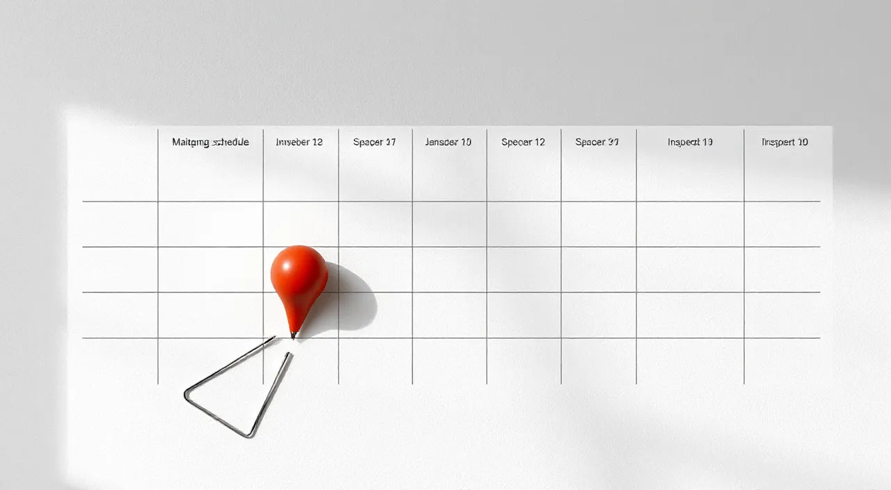 Calendario de mantenimiento con marcadores de inspección