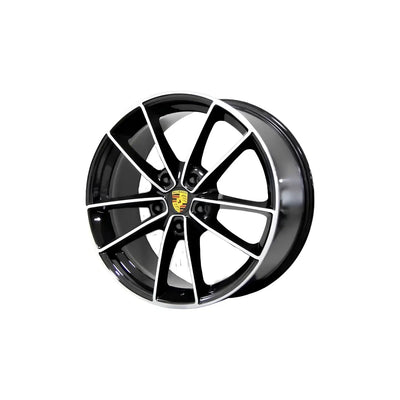 LLANTA ALEACIÓN PORCHE CARRERA 20X8,5 C53 5X130 DIAMANTADO Y NEGRO