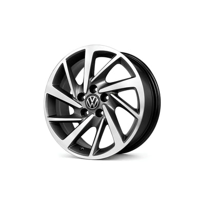 LLANTA ALEACIÓN VW VIRTUS 17 R93 5X112 DIAMANTADO Y NEGRO